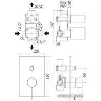 Смеситель Paffoni Rock RO015CR - Превью изображения №2 — Интернет-магазин Time-Shop