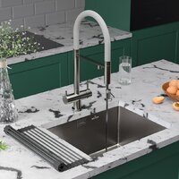 Кухонная мойка Roxen Uno 560210-54-GR сатин/текстурная (с ролл-матом и дозатором) - Превью изображения №3 — Интернет-магазин Time-Shop