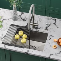 Кухонная мойка Roxen Uno 560210-54-GR сатин/текстурная (с ролл-матом и дозатором) - Превью изображения №2 — Интернет-магазин Time-Shop