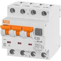 Дифференциальный автомат TDM Electric АВДТ-63/4P C25 30мА тип А SQ0202-0018 - Превью изображения №2 — Интернет-магазин Time-Shop