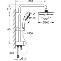 Душевая система  Grohe New Tempesta Cosmopolitan System 200 26453001 - Превью изображения №5 — Интернет-магазин Time-Shop