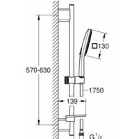 Душевой гарнитур  Grohe Rainshower SmartActive Cube 130 26584LS0 - Превью изображения №2 — Интернет-магазин Time-Shop