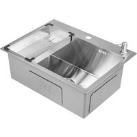 Кухонная мойка Saniteco 6045 + Spike F9S07000 (хром, с сифоном, дозатором и коландером) - Превью изображения №6 — Интернет-магазин Time-Shop