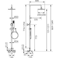 Душевая система  Ferro Vitto Verdeline NP81BVI7UVLBL - Превью изображения №2 — Интернет-магазин Time-Shop