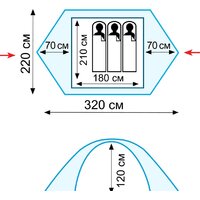 Треккинговая палатка TRAMP Scout 3 v2 - Превью изображения №3 — Интернет-магазин Time-Shop