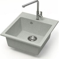 Кухонная мойка MARRBAXX Карельский камень модель 38/Q10 (серый/светло-серый) - Превью изображения №2 — Интернет-магазин Time-Shop