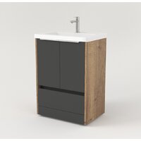  Дабер Тумба под умывальник 017 Тобага/Эридан/Артвин 60 Т17.6Т.0.22Б (дуб галифакс/серый/ручка белая) - Превью изображения №3 — Интернет-магазин Time-Shop