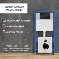 Инсталляция для унитаза Lauter 21901001 с кнопкой 219704F (черный) - Превью изображения №2 — Интернет-магазин Time-Shop