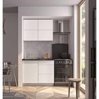 Готовая кухня Интерлиния Мила Матте 1.0 А (белый/белый/кастилло темный) - Превью изображения №3 — Интернет-магазин Time-Shop