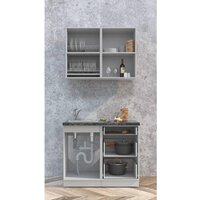 Готовая кухня Интерлиния Мила Матте 1.0 А (белый/белый/кастилло темный) - Превью изображения №4 — Интернет-магазин Time-Shop