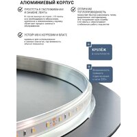 Зеркало с подсветкой  EMZE 45x77 LED.UV.NF.45.77.AUR.SW.4K (золото с УФ-окантовкой и подсветкой) - Превью изображения №8 — Интернет-магазин Time-Shop