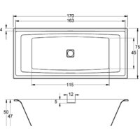 Ванна Riho Still Square 170x75 BR02005 (с ножками) - Превью изображения №2 — Интернет-магазин Time-Shop