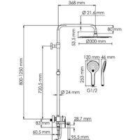 Душевая система  Wasserkraft A174.160.078.CB - Превью изображения №3 — Интернет-магазин Time-Shop