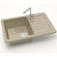 Кухонная мойка MARRBAXX Карельский камень модель 16/Q5 F016Q005 (песочный) - Превью изображения №2 — Интернет-магазин Time-Shop