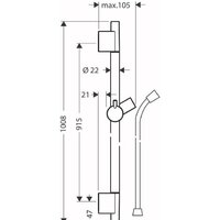 Душевая штанга Hansgrohe Unica 28631670 (черный) - Превью изображения №2 — Интернет-магазин Time-Shop