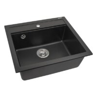 Кухонная мойка Aquasanita Quadro SQQ100W (графит 222) - Превью изображения №5 — Интернет-магазин Time-Shop