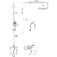Душевая система  Ledeme L72416 - Превью изображения №2 — Интернет-магазин Time-Shop