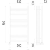 Полотенцесушитель TERMINUS Аврора П16 500x800 нп (хром) - Превью изображения №2 — Интернет-магазин Time-Shop