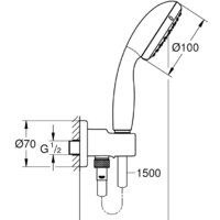 Душевой гарнитур  Grohe New Tempesta 100 26406001 - Превью изображения №4 — Интернет-магазин Time-Shop