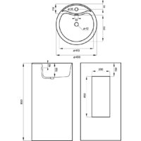 Умывальник Wellsee Chalice Perfection 230616000 (отдельностоящий, с отверстием под смеситель, матовый черный/глянцевый белый) - Превью изображения №9 — Интернет-магазин Time-Shop