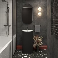 Умывальник Wellsee Chalice Perfection 230616000 (отдельностоящий, с отверстием под смеситель, матовый черный/глянцевый белый) - Превью изображения №7 — Интернет-магазин Time-Shop