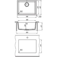 Кухонная мойка Florentina Вега 500 (песочный) - Превью изображения №2 — Интернет-магазин Time-Shop