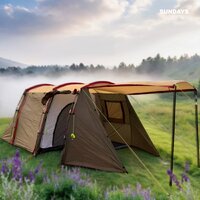 Кемпинговая палатка Sundays ZC-TT105-4 (серебристый/коричневый край) - Превью изображения №8 — Интернет-магазин Time-Shop