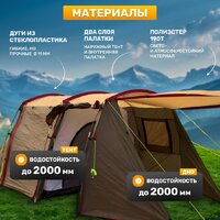 Кемпинговая палатка Sundays ZC-TT105-4 (серебристый/коричневый край) - Превью изображения №2 — Интернет-магазин Time-Shop