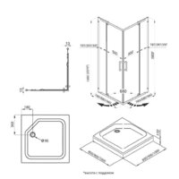 Душевой уголок Triton Каппа А1 Хром 90х90 (прозрачное стекло) - Превью изображения №2 — Интернет-магазин Time-Shop