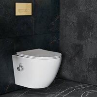 Унитаз подвесной Roxen Antares Bidet в комплекте с инсталляцией StounFix Dual Fresh 6 в 1 968099 (кнопка: брашированное золото) - Превью изображения №7 — Интернет-магазин Time-Shop