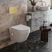 Унитаз подвесной Roxen Antares Bidet в комплекте с инсталляцией StounFix Dual Fresh 6 в 1 968099 (кнопка: брашированное золото) - Превью изображения №8 — Интернет-магазин Time-Shop