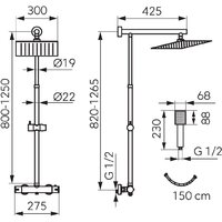Душевая система  Ferro Trevi Square NP75SQTRV7UBL - Превью изображения №2 — Интернет-магазин Time-Shop