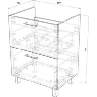  Garda Тумба под умывальник Verona 19.38.700.PVC (белый глянец) - Превью изображения №3 — Интернет-магазин Time-Shop