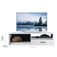 Тумба Империал Йорк 1д1ящ ЛВ (белый жемчуг-белый глянец) - Превью изображения №3 — Интернет-магазин Time-Shop