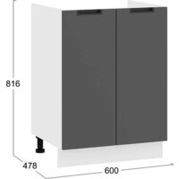 Шкаф напольный Трия Гренада 1Н6 (белый/холст вулкан) - Превью изображения №3 — Интернет-магазин Time-Shop
