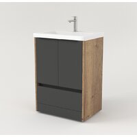  Дабер Тумба под умывальник 017 Тобага/Эридан/Артвин 60 Т17.6Т.0.22Ч (дуб галифакс/серый/ручка черная) - Превью изображения №2 — Интернет-магазин Time-Shop