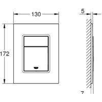 Панель смыва Grohe Skate Cosmopolitan S 37535GN0 (холодный рассвет, матовый) - Превью изображения №2 — Интернет-магазин Time-Shop