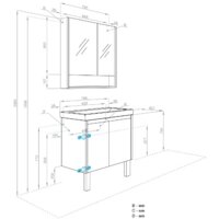  Акватон Тумба под умывальник Сканди Doors 70 1A278901SDB20 (белый/дуб верона) - Превью изображения №9 — Интернет-магазин Time-Shop