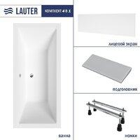 Ванна Lauter Oasis 180 21203080 (с ножками, серым подголовником и белым лиц.экраном) - Превью изображения №2 — Интернет-магазин Time-Shop