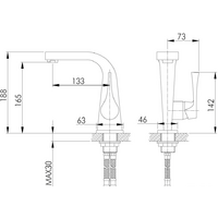 Смеситель Rossinka Silvermix RS34-12U - Превью изображения №2 — Интернет-магазин Time-Shop