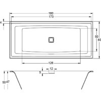 Ванна Riho Still Square 180x80 BR01005 (с ножками) - Превью изображения №2 — Интернет-магазин Time-Shop