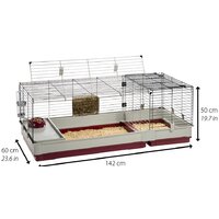 Клетка Ferplast Krolik 140 (красный) 57072470 - Превью изображения №2 — Интернет-магазин Time-Shop