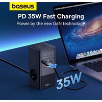 Сетевое зарядное Baseus PowerCombo Tower PowerStrip 3AC2+U2+С 35W CCGAN35-S3ACE - Превью изображения №13 — Интернет-магазин Time-Shop