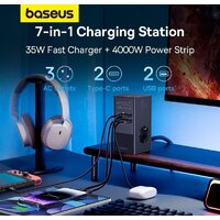 Сетевое зарядное Baseus PowerCombo Tower PowerStrip 3AC2+U2+С 35W CCGAN35-S3ACE - Превью изображения №9 — Интернет-магазин Time-Shop