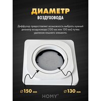 Вентиляционная решетка HOMY AIR квадратный AS125WR 20x20 (белая) - Превью изображения №4 — Интернет-магазин Time-Shop