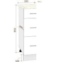 Шкаф напольный Кортекс-мебель Корнелия Лира НШ30р3ш (венге/королевский опал) - Превью изображения №5 — Интернет-магазин Time-Shop