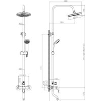 Душевая система  Decoroom DR21071 - Превью изображения №2 — Интернет-магазин Time-Shop