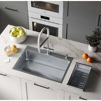 Кухонная мойка Roxen Simple 560220-70 сатин (с коландером и дозатором) - Превью изображения №2 — Интернет-магазин Time-Shop