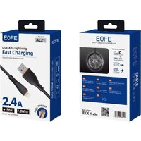 Кабель EOFE AL21 USB Type-A - Lightning (1 м, черный) - Превью изображения №3 — Интернет-магазин Time-Shop