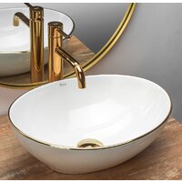 Умывальник Rea Sofia (белый/золотистый) - Превью изображения №3 — Интернет-магазин Time-Shop